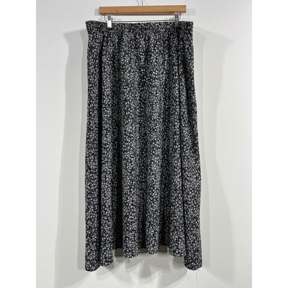 Ditsy Floral Button Front Maxi Skirt Womens 4XL Dark Cottagecore Fairy Grunge - Picture 3 of 9